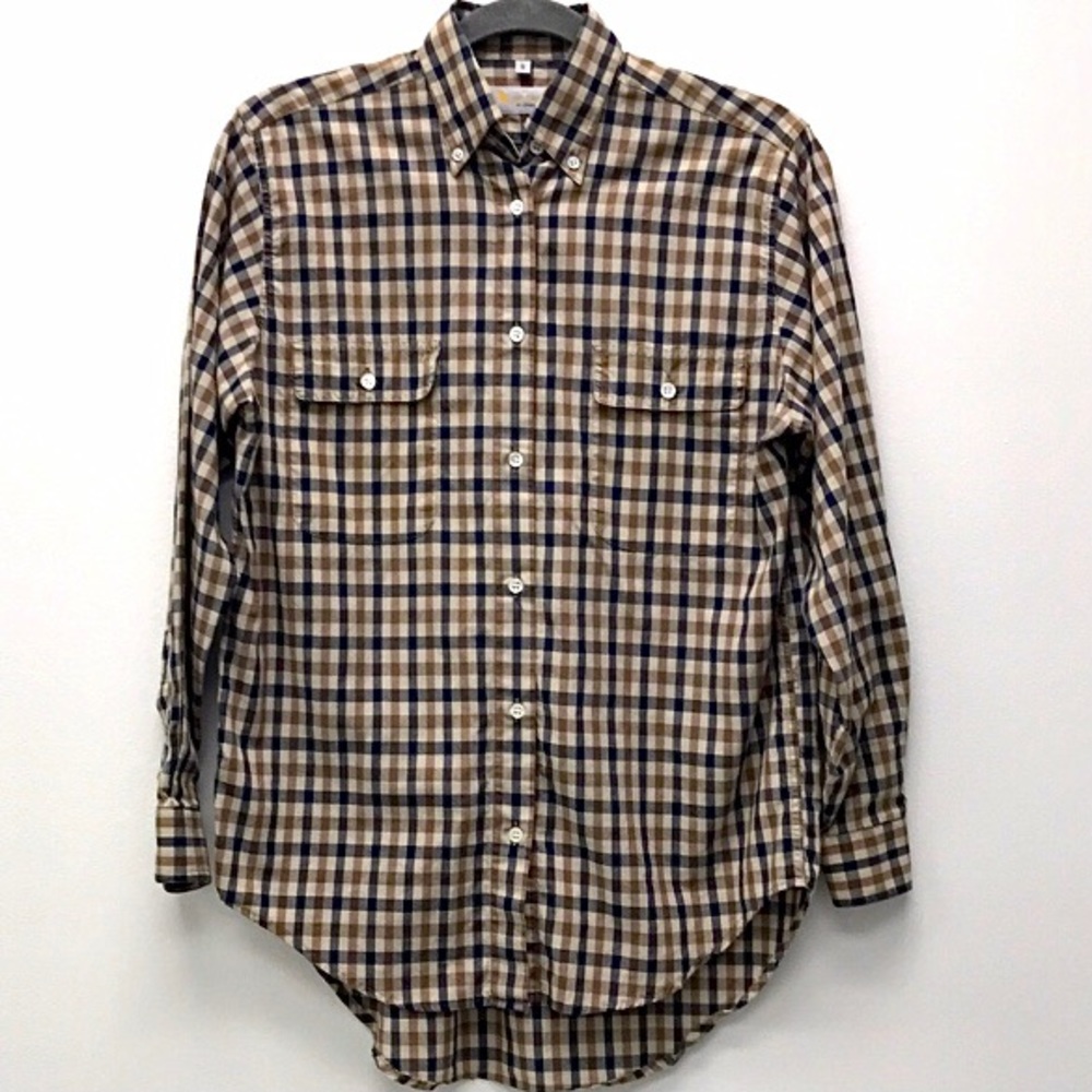 Aquascutum vintage check soft lightweight cotton button down blouse Engl…